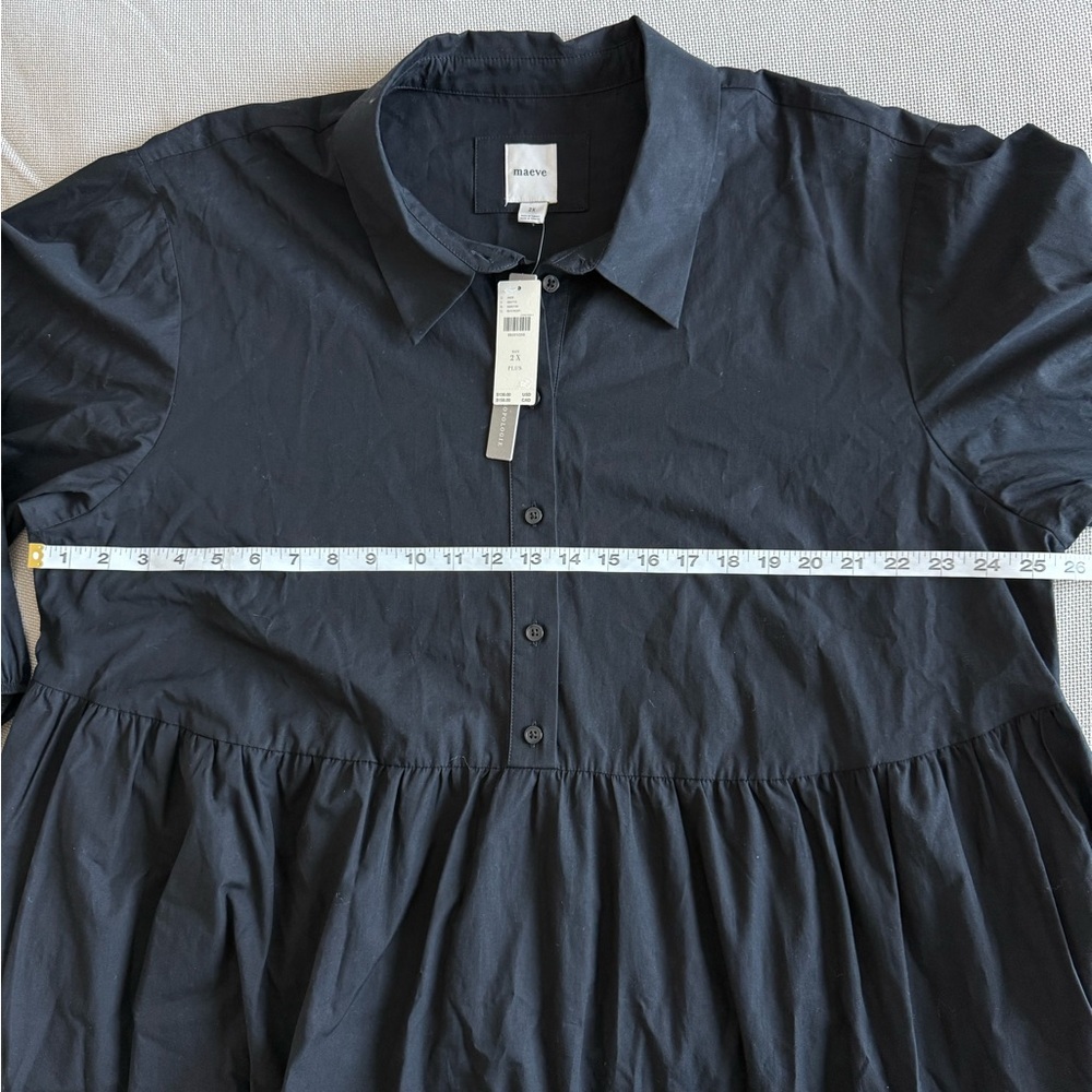 Anthropologie Maeve Black Bettina Shirt Dress - Picture 6 of 9